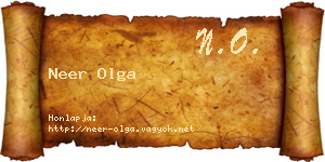 Neer Olga névjegykártya